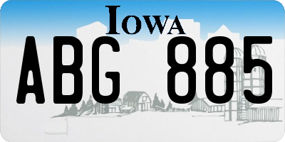 IA license plate ABG885