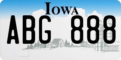 IA license plate ABG888