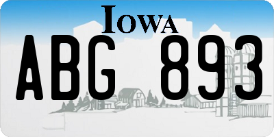 IA license plate ABG893