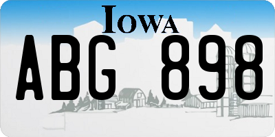 IA license plate ABG898
