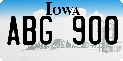 IA license plate ABG900