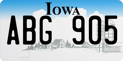 IA license plate ABG905