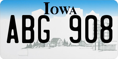 IA license plate ABG908