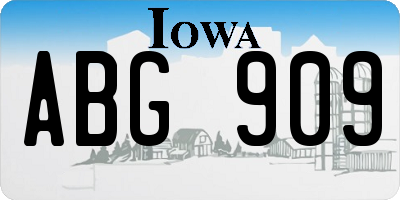 IA license plate ABG909