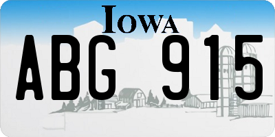 IA license plate ABG915