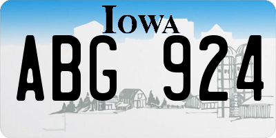 IA license plate ABG924