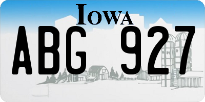 IA license plate ABG927