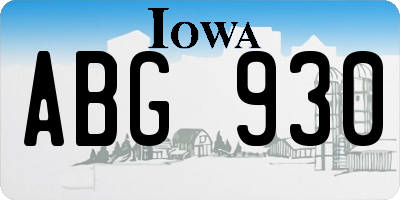 IA license plate ABG930