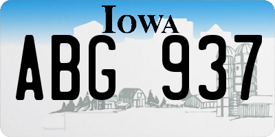 IA license plate ABG937