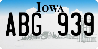 IA license plate ABG939