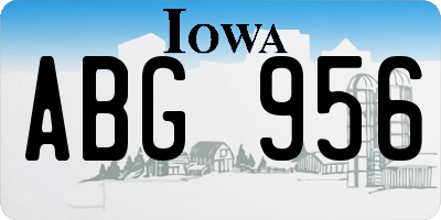 IA license plate ABG956