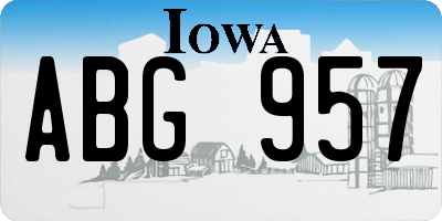 IA license plate ABG957