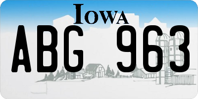 IA license plate ABG963