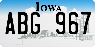 IA license plate ABG967