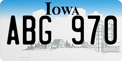 IA license plate ABG970