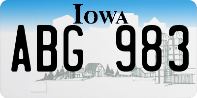 IA license plate ABG983