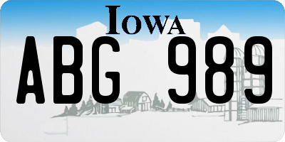 IA license plate ABG989
