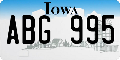 IA license plate ABG995