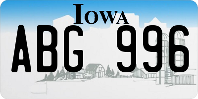 IA license plate ABG996