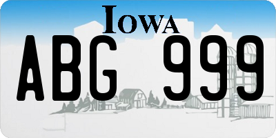 IA license plate ABG999