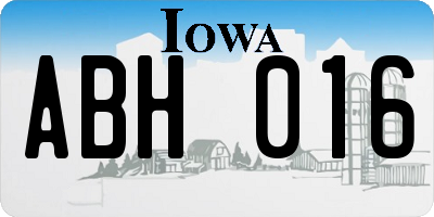IA license plate ABH016
