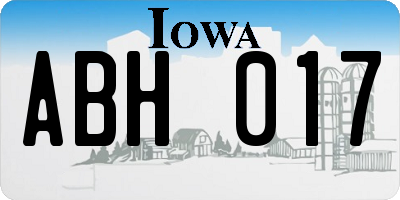 IA license plate ABH017