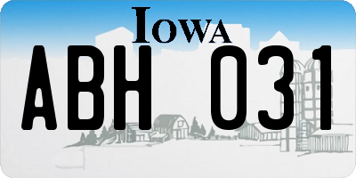IA license plate ABH031