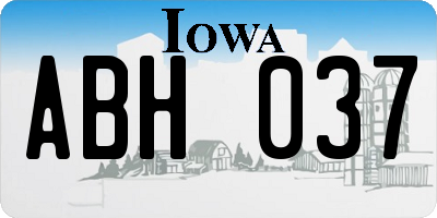 IA license plate ABH037