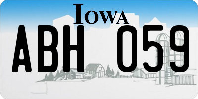 IA license plate ABH059