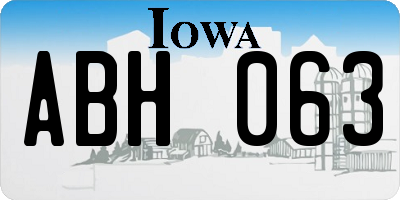 IA license plate ABH063