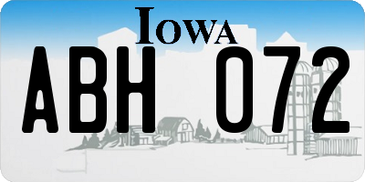 IA license plate ABH072