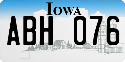 IA license plate ABH076