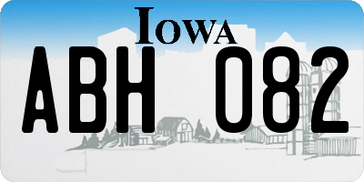 IA license plate ABH082