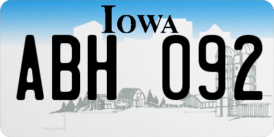 IA license plate ABH092
