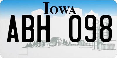 IA license plate ABH098