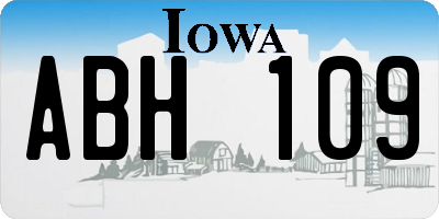 IA license plate ABH109