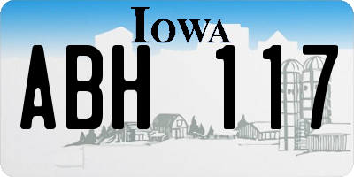 IA license plate ABH117