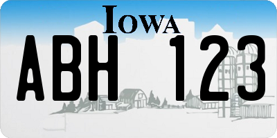 IA license plate ABH123