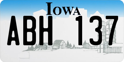 IA license plate ABH137
