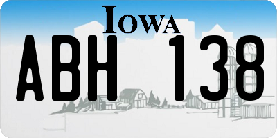 IA license plate ABH138