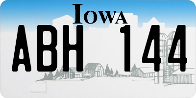 IA license plate ABH144
