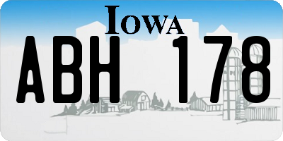 IA license plate ABH178
