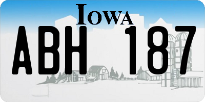 IA license plate ABH187