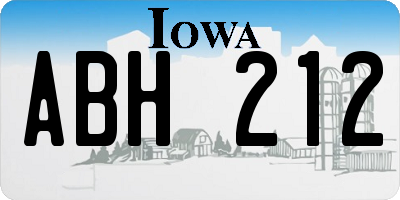 IA license plate ABH212