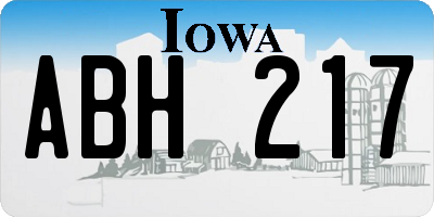 IA license plate ABH217