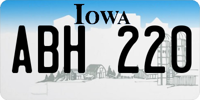 IA license plate ABH220