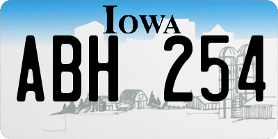 IA license plate ABH254