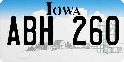 IA license plate ABH260