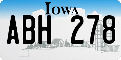 IA license plate ABH278