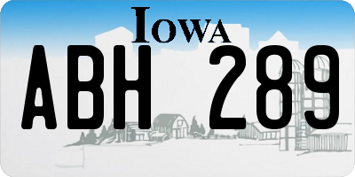 IA license plate ABH289
